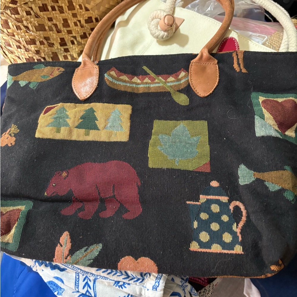 Chic Black and Brown Patterned Tote Bag